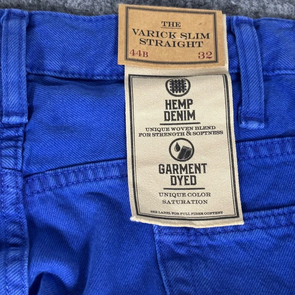 Polo Ralph Lauren Varick Slim Straight Hemp Denim Pants Blue 44B x 32 NWT